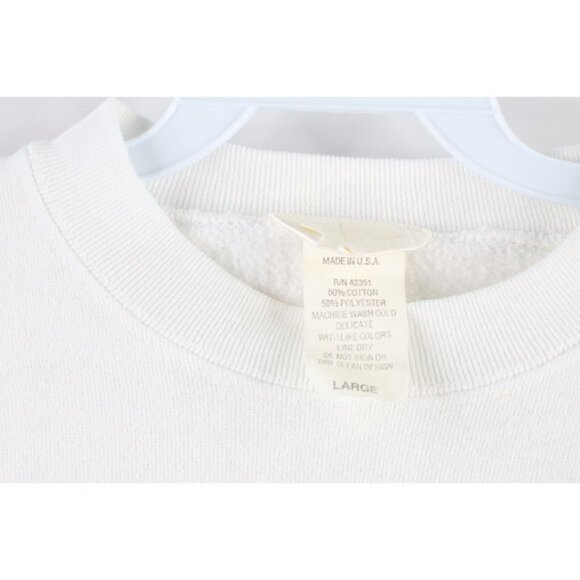 Vintage 90s Peanuts Womens Large Snoopy Brown Christmas Sweatshirt White USA - Picture 5 of 9